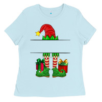 Baby Blue christmas elf custom name Ladies Tee - Artiststas