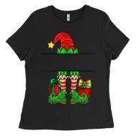 Black christmas elf custom name Ladies Tee - Artiststas