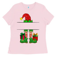 Bubblegum Pink christmas elf custom name Ladies Tee - Artiststas