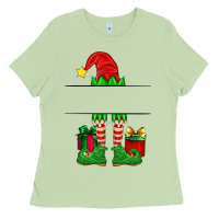 Christmas Elf Custom Name Ladies Tee | Teevron