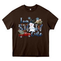 Chocolate Brown I am Snow Cute Heavy Core Tee - FaDigitalArtStudio