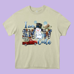 I Am Snow Cute Heavy Core Tee Designed By Fadigitalartstudio