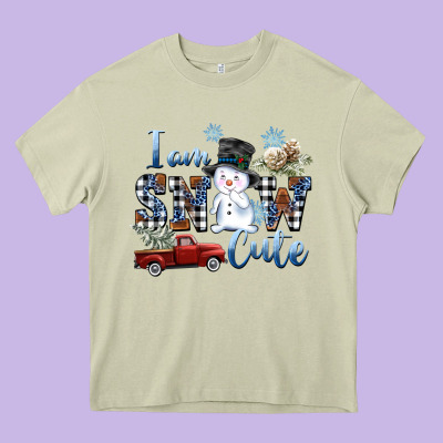 I Am Snow Cute Heavy Core Tee Designed By Fadigitalartstudio