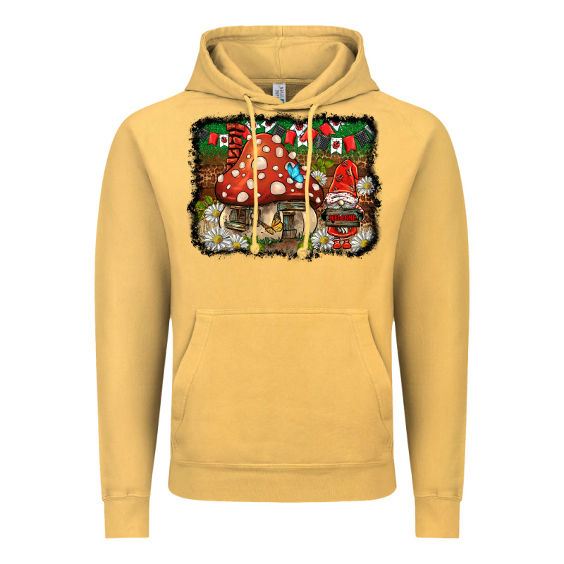 Welcome Ladybug Gnome Background Vintage Hoodie by BarkalooDesign | Teevron