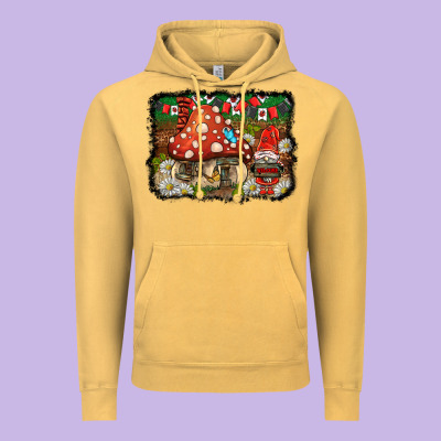 Welcome Ladybug Gnome Background Vintage Hoodie Designed By Barkaloodesign