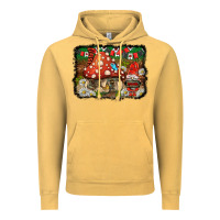 Vintage Mustard welcome ladybug gnome background Vintage Hoodie - BarkalooDesign