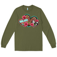 Army Green easter spring western hearts Long Sleeve Tee - Artiststas