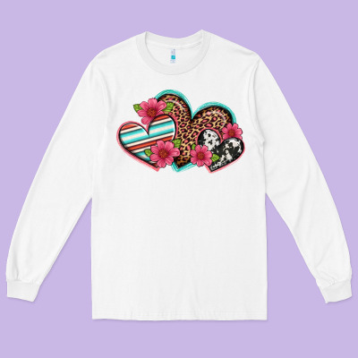 Easter Spring Western Hearts Long Sleeve Tee Designed By Artiststas