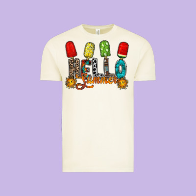 Hello Summer Vintage Tee Designed By Racoondesign