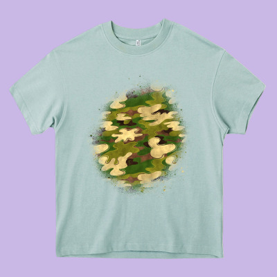 Camouflage Patch 5 Heavy Core Tee Designed By Bundleandbundleshop
