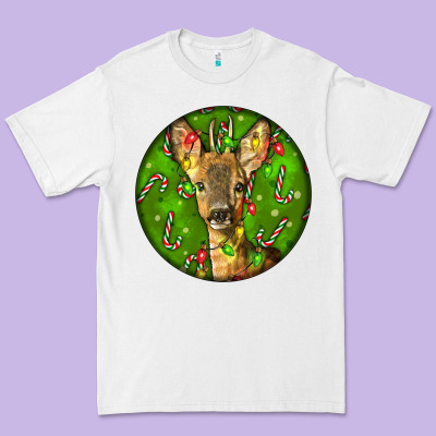 Red Brocket Deer Christmas Premium Tee Designed By Lillyallendesigns