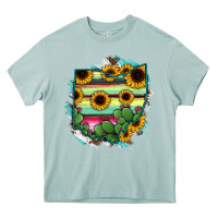 Arona Ohio Map Sunflower Cactus Serape Heavy Core Tee - RanaPortraitStore