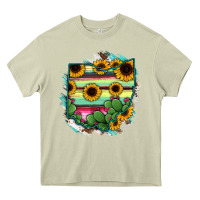 Mossy Ohio Map Sunflower Cactus Serape Heavy Core Tee - RanaPortraitStore