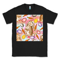 Black Happy Easter Bunny Seamless Pattern Classic Tee - BundleAndBundleShop