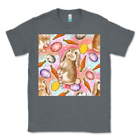 Charcoal Heather Happy Easter Bunny Seamless Pattern Classic Tee - BundleAndBundleShop