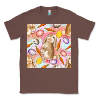 Chestnut Happy Easter Bunny Seamless Pattern Classic Tee - BundleAndBundleShop