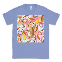 Colony Blue Happy Easter Bunny Seamless Pattern Classic Tee - BundleAndBundleShop