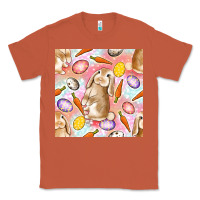 Copper Happy Easter Bunny Seamless Pattern Classic Tee - BundleAndBundleShop