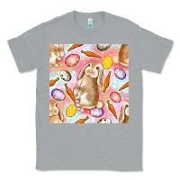 Heather Grey Happy Easter Bunny Seamless Pattern Classic Tee - BundleAndBundleShop