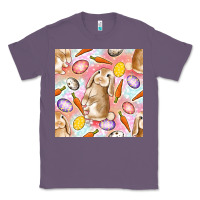 Lavender Happy Easter Bunny Seamless Pattern Classic Tee - BundleAndBundleShop