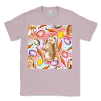 Lilac Happy Easter Bunny Seamless Pattern Classic Tee - BundleAndBundleShop