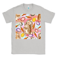Moon Dust Happy Easter Bunny Seamless Pattern Classic Tee - BundleAndBundleShop