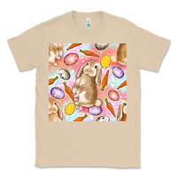 Mushroom Happy Easter Bunny Seamless Pattern Classic Tee - BundleAndBundleShop