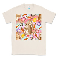 Natural Happy Easter Bunny Seamless Pattern Classic Tee - BundleAndBundleShop