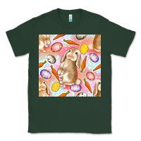 Sports Green Happy Easter Bunny Seamless Pattern Classic Tee - BundleAndBundleShop