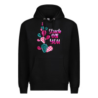 Black stuck on you cactus Premium Hoodie - BarkalooDesign