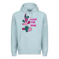 Blue Mist stuck on you cactus Premium Hoodie - BarkalooDesign