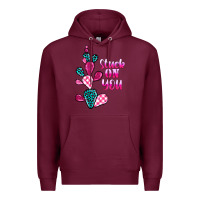 Burgundy stuck on you cactus Premium Hoodie - BarkalooDesign