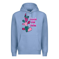 Colony Blue stuck on you cactus Premium Hoodie - BarkalooDesign