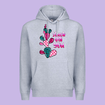 Stuck On You Cactus Premium Hoodie Designed By Barkaloodesign