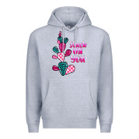 Heather Grey stuck on you cactus Premium Hoodie - BarkalooDesign