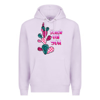 Lilac stuck on you cactus Premium Hoodie - BarkalooDesign