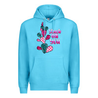 Ocean Blue stuck on you cactus Premium Hoodie - BarkalooDesign