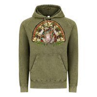 Vintage Olive merino wool ram lily rainbow Vintage Hoodie - BarkalooDesign