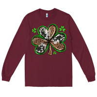 Burgundy western st patricks day shamrocks Long Sleeve Tee - Artiststas