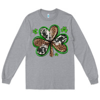 Heather Grey western st patricks day shamrocks Long Sleeve Tee - Artiststas