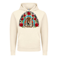 Vintage Artic brown baby cow floral rose rainbow Vintage Hoodie - BarkalooDesign