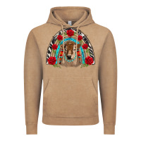 Vintage Coffee brown baby cow floral rose rainbow Vintage Hoodie - BarkalooDesign