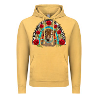 Vintage Mustard brown baby cow floral rose rainbow Vintage Hoodie - BarkalooDesign