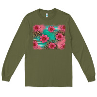 Army Green easter spring leopard serape background Long Sleeve Tee - Artiststas