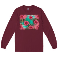 Burgundy easter spring leopard serape background Long Sleeve Tee - Artiststas
