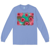 Colony Blue easter spring leopard serape background Long Sleeve Tee - Artiststas