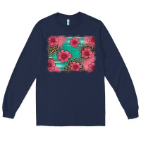 Navy easter spring leopard serape background Long Sleeve Tee - Artiststas