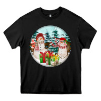 Black Christmas snowman Heavy Core Tee - FaDigitalArtStudio