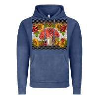 Vintage Denim ladybug mushrooms Vintage Hoodie - BarkalooDesign