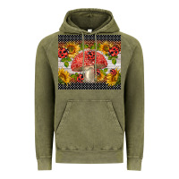 Vintage Olive ladybug mushrooms Vintage Hoodie - BarkalooDesign